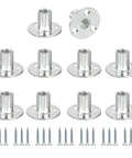 Rock Solid M12 Flange Tee Nuts With Matching Screws 10 Pack Zinc Plated Steel round base for woodworking assembly.