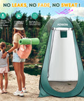 Extra Tall Pop Up Privacy Shower Tent For Camping And Beach Trips Easy Up Changing Room And Dressing Space Rain Shelter Sun Shade Canopy Perfect For Hiking Picnics Fishing In Army Green in forest setting