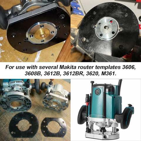 Plug And Play Swap Template Guide Adapter Compatible With Makita Router Base Replaces 321492 3 For 3612B 3620 Models, showing router base plates and adaptors.
