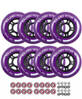 VXT500 Inline Skate Wheels 8 Pack With Bearings Spacers And Washers Built Tough Replacement Roller Blade Wheels 80mm Royal Purple