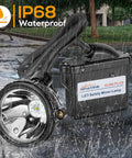 Rechargeable Mining Headlamp With Ultra Bright LED And Six Auxiliary Lights, Waterproof Explosion-Proof Cap Lamp in rain