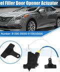Fuel Door Lock Actuator 81590-3S000 for Hyundai Sonata 2009-2014 and Hybrid 2011-2015, plug-and-play 2-pin, reinforced plastic.
