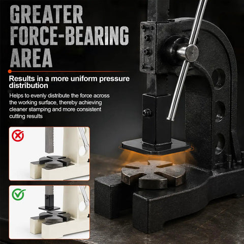 Arbour Press Foot Attachment For Leathercraft And Die Cutting with all-metal platen, highlighting force-bearing area