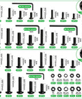 Two Box Metric Hardware Kit With 3667 Pieces Of Bolts Nuts Washers And Screws Including Phillips Pan Head Hex Bolts Button Head Screws