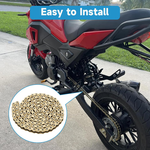 428H Chain 130 Links Ready To Roll Direct Replacement For 125cc To 200cc Dirt Bikes ATVs Go Karts And Quads on motorcycle