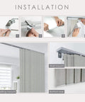 Installation process of Adjustable Sliding Panel Track Blinds For Large Windows And Patio Doors, 45.8 To 86 Inches Wide And 96 Inches High