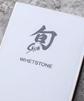 Close-up of Dual Sided Knife Sharpening Whetstone With Ceramic Grit 300 And 1000 For Honing Edges, 6 Inch DM0708 packaging