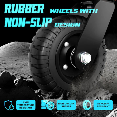 Close-up of Smooth Operator 6 Inch Rubber Gate Wheels showcasing non-slip design and high-quality rubber suitable for gates.