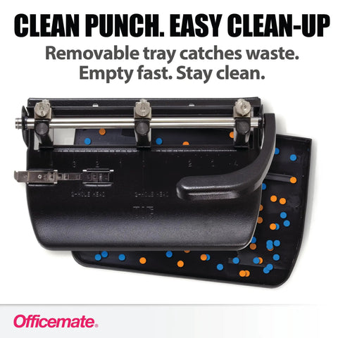 Adjustable 2 Or 3 Hole Punch For Home Office Use 32 Sheet Capacity Dual Hole Settings Built In Paper Guide Ergonomic Handles