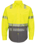 Mens High Visibility Arc Rated Field Shirt Ansi Class 3 Color Block Workwear Zippered Chest Pocket Built Tough Crew Approved Heavy Duty Yellow Green 2x Large Fit front view