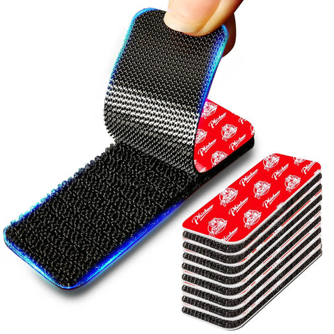 Heavy Duty Hook And Loop Strips Set Of 20 With Super Sticky Back Adhesive, Heat Resistant, 1.2 By 3.2 Inch, Black close-up