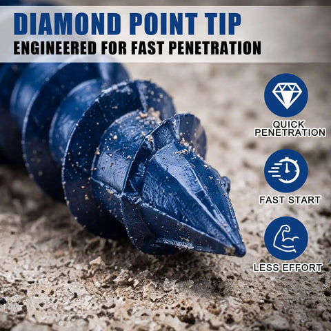 Diamond point tip of Built Tough 200 Piece Concrete Screws 3/16 X 1-3/4 Inch Blue Star Drive designed for fast penetration.