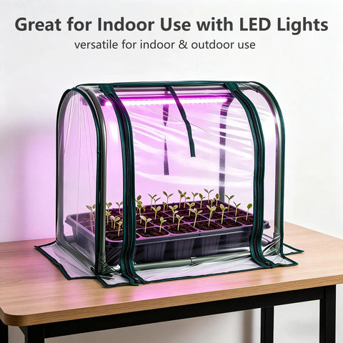 Compact Indoor Tabletop Greenhouse With Humidity Dome For Easy Germination And Seedling Propagation, Space Saving 23 By 12 By 16.5 Inches, Perfect For 10x20 Trays And Heating Mats, Great Startup Garden Gear For Home Growers