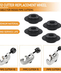 41312 F158 Cutter Replacement Wheel 4 Pack For Tubing Cutters, black steel wheels for 10, 15, 20 inch pipe cutters