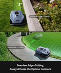 Neomow X2 Pro Auto Mapping Robot Lawn Mower cutting grass edge with AI vision on lawn without no-go wire for 1.5 acres