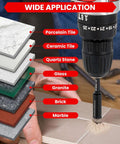 REKCKRUL 10-pack diamond drill bits set for ceramic, tile, glass, granite, marble, brick; 1/4 hex shank front view