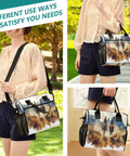 Desert Cowboy Insulated Lunch Bag for Women with adjustable shoulder strap, durable nylon, work or picnic use, large capacity.