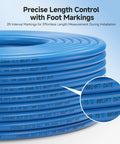 UL Listed 10Gbps In Wall Cat6 Cable 23 AWG Bare Copper Solid Bulk Ethernet Cord 500 Ft UTP CM Rated Blue with foot markings