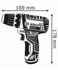Compact Cordless Drill Driver 12 Volt With Sweet 30 Nm Kickass Torque And Slick 1300 Rpm Motor For Hardcore Handyman Duties And Smooth Home Repair Work shown with dimensions 169mm x 178mm.