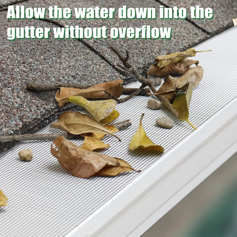 Heavy Duty Stainless Steel Gutter Guard 48 Ft Universal Fit For 4 And 5 Inch Gutters Micro Mesh Leaves Screen White