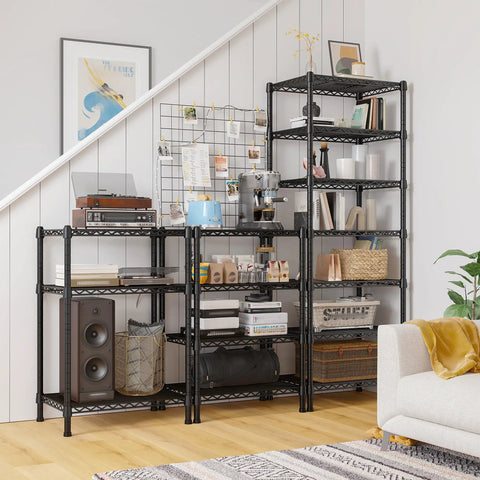 Heavy Duty 7 Tier Metal Shelving Unit Built to Last With 1176 Lbs Total Capacity 71 Inches Tall By 18 Inches Wide By 18 Inches Deep Sturdy Steel Wire Shelves For Garage Kitchen Living Room And Bathroom Storage in living room