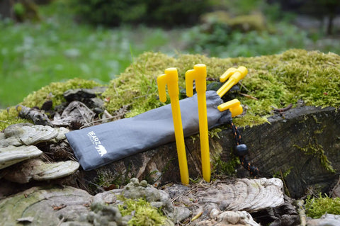 Lightweight Beach Tent Stakes Pack Of Four 5.9 Inch Sand Tarp Pegs With Anchor For Tents Blankets And Outdoor Gear Safe Yellow