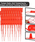 100 Pack Plastic Security Seals Anti Tamper Tags With Numbered Zip Ties Breakaway Labels for Fire Extinguishers Red