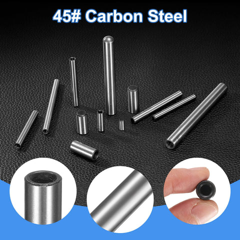 Dowel Pin Set With Internal Thread M3 M4 M6 In Carbon Steel Chamfered Flat Cylindrical Pins 36 Pieces 12 Sizes Pro Grade