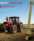 Beat Down Tough Heavy Duty PTO Shaft For Bush Hog And Finish Mower Measuring 39 To 62.5 Inches Featuring Dual Six Spline Connections rated for farm equipment.
