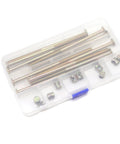 10 Pack M6x130mm Phillips Head Furniture Bolts And Barrel Nuts Kit For Bunk Beds, Cribs, Twin Beds, Chairs, And Other Furniture Replacement Hardware Easy Assembly Durable Iron Construction, displayed in a plastic case