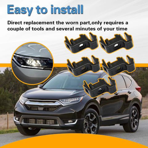 Honda CRV Headlamp Clip Trim Molding Kit 5Pcs Replacement Fasteners For 2017 2018 2019 2020 Plug And Play Secure Fit Durable Hold 33152TLAA01