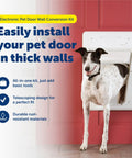 Electronic Pet Door Wall Conversion Kit For Large Pets Easy Install In Interior Or Exterior Walls Up To 7.25 Inches Thick Telescoping Frame