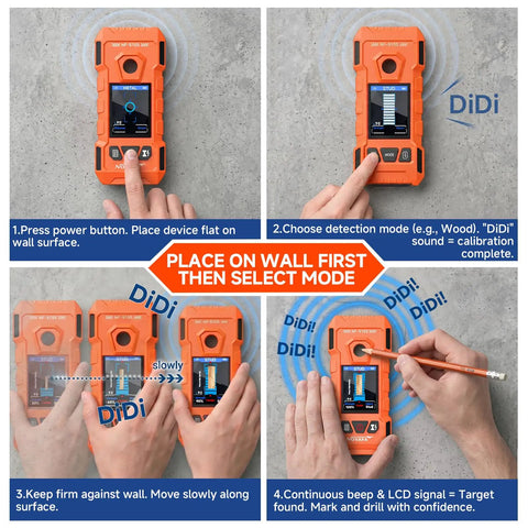 Top Shelf Rechargeable Stud Finder Wall Scanner With Six Slick Detection Modes For Fast And No Sweat Scans Of Hidden Wood Framing Steel Bars Ac Wiring And Water Lines Inside Standard Drywalls