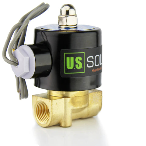 Side view of Three Eighths Inch Brass Electric Solenoid Valve 12V DC Direct Acting Normally Closed For Air Gas Fuel