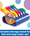Six Jumbo Science Magnifiers With Stand For Kids Ages 3 Plus in colorful storage stand, ideal classroom observation tools.