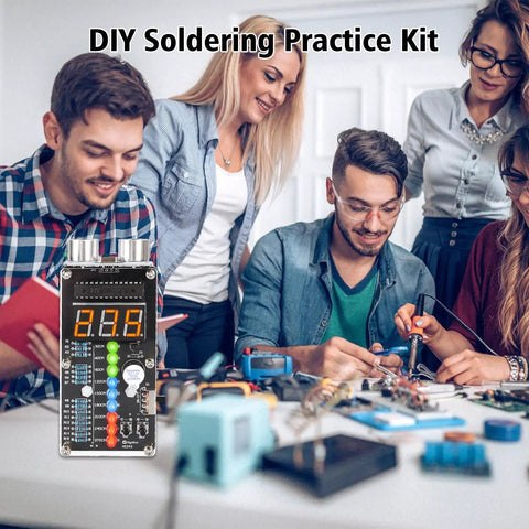 Group using Hands-On Ultrasonic Distance Sensor DIY Kit With LED Indicators And Ranging Alarm HC-SR04 Compatible for STEM learning.