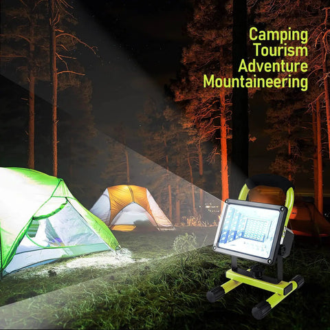 30W LED Work Light With Stand, 90 Degree Tilt And 360 Degree Rotation Magnetic Base, lighting up campsite at night