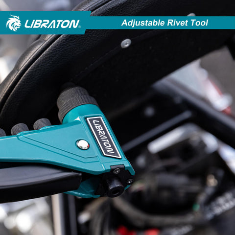 Heavy Duty Pop Rivet Gun Kit For Pros And DIYers, Manual Riveter Set in use on black surface