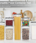 Airtight Food Storage Containers With Lids 7 Piece BPA Free Kitchen Canisters For Spaghetti Pasta Flour Sugar And Dry Goods