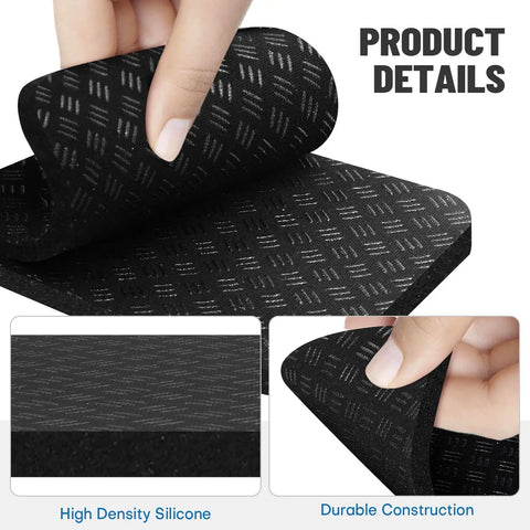 Close-up of the double-sided grip on the 4 Pack Double Sided Treadmill Floor Mat Pads Grippy Non Slip Anti Vibration Cushions.