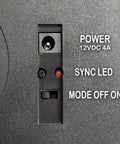 Back of 32 Inch By 17 Inch LED Open Sign With Remote Control showing power and mode switches.