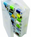 Go To Double Sided Thread Organizer Carrier In Natural Color with visible spools and compartments, portable 14 inch organizer