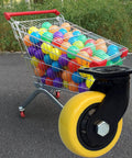 Premium Office Chair Wheels Replacement With Smooth As Butter Silent Casters For Hardwood Floors Carpet And Tile in action on a shopping cart.