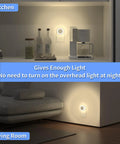 Manual LED Night Light With High Low Off Switch 20 Lumens Brightness Glare Free Warm White 3000K in kitchen and living room