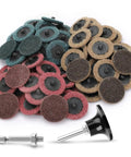 90 Piece Quick Change 2 Inch Sanding Discs Set With Nylon Surface Conditioning Discs For Die Grinder Roll Lock Holder