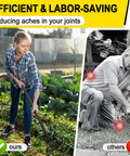 Person using Heavy Duty Garden Hoe With Adjustable 62 Inch Long Handle Hula Hoe Cultivator 2 In 1 Weeding Tool in veggie bed