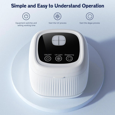 Top view of Kickass 3 In 1 Ultrasonic Retainer Cleaner With Degassing Tech And UV Light focusing on control panel.