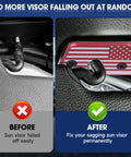 Jeep Sun Visor Repair Kit For Wrangler JK 2018 JL 2018 2023 Gladiator 2020 2023 Aluminum Alloy Sun Visor Clips Before and After