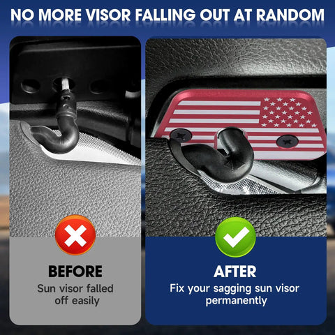 Jeep Sun Visor Repair Kit For Wrangler JK 2018 JL 2018 2023 Gladiator 2020 2023 Aluminum Alloy Sun Visor Clips Before and After