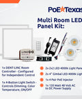 Complete PoE Smart Lighting Kit Featuring Dimmable Recessed 4 Inch Gimbal Lights And 2x2 Led Panels Delivering 4000k Illumination For Drop Ceilings That Honestly Slaps with components.